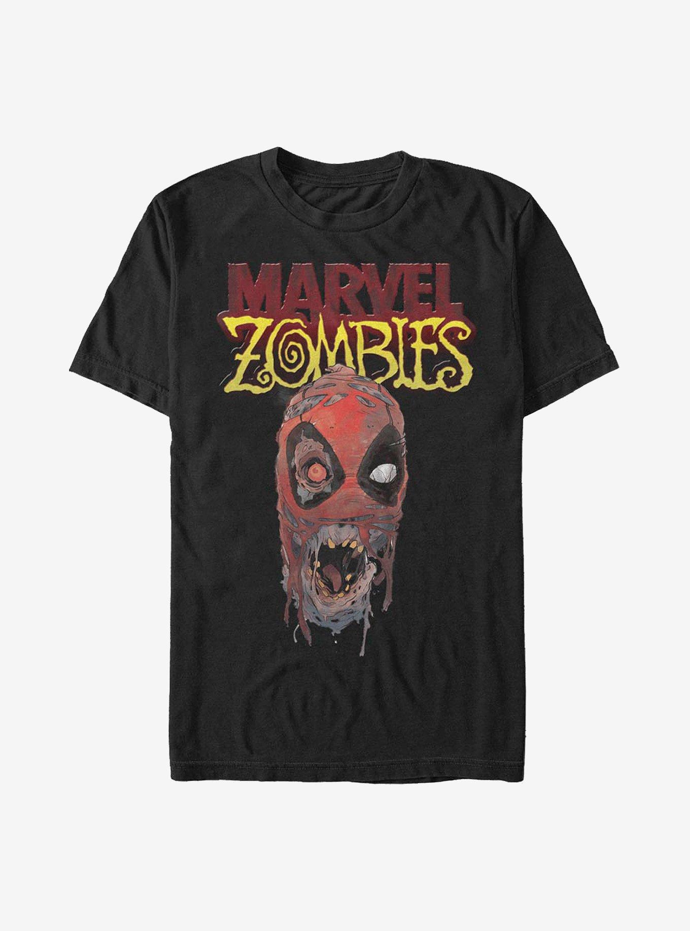 Marvel Zombies Head Of Deadpool T-Shirt, BLACK, hi-res
