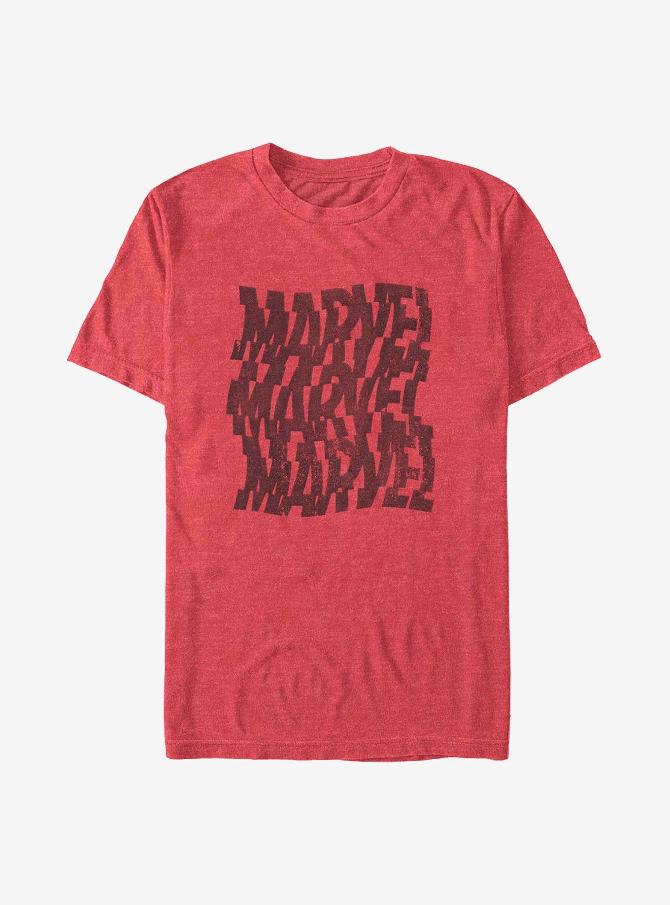 Marvel Shatter Logo T-Shirt, RED HTR, hi-res