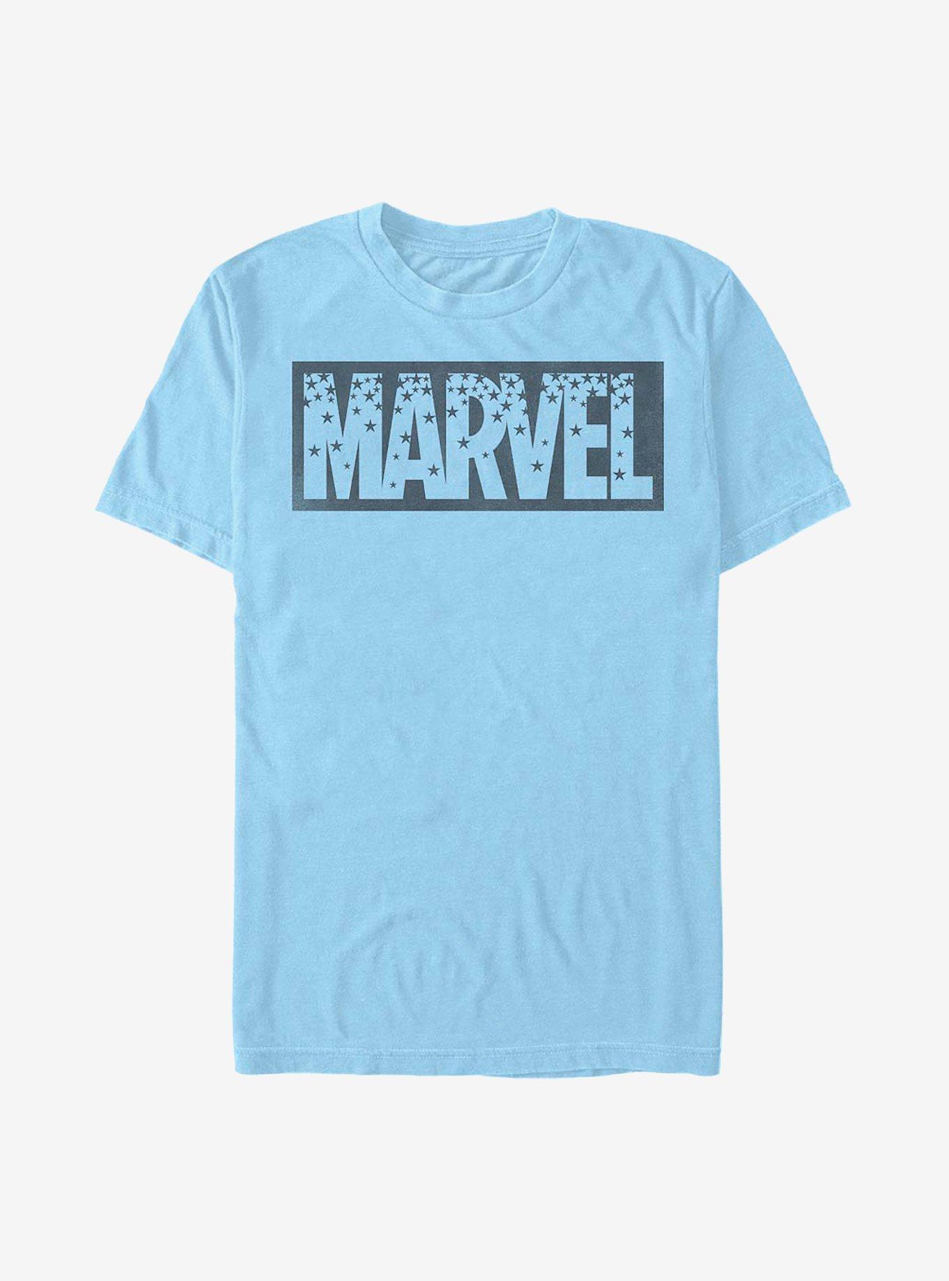 Marvel Starry Logo T-Shirt, LT BLUE, hi-res