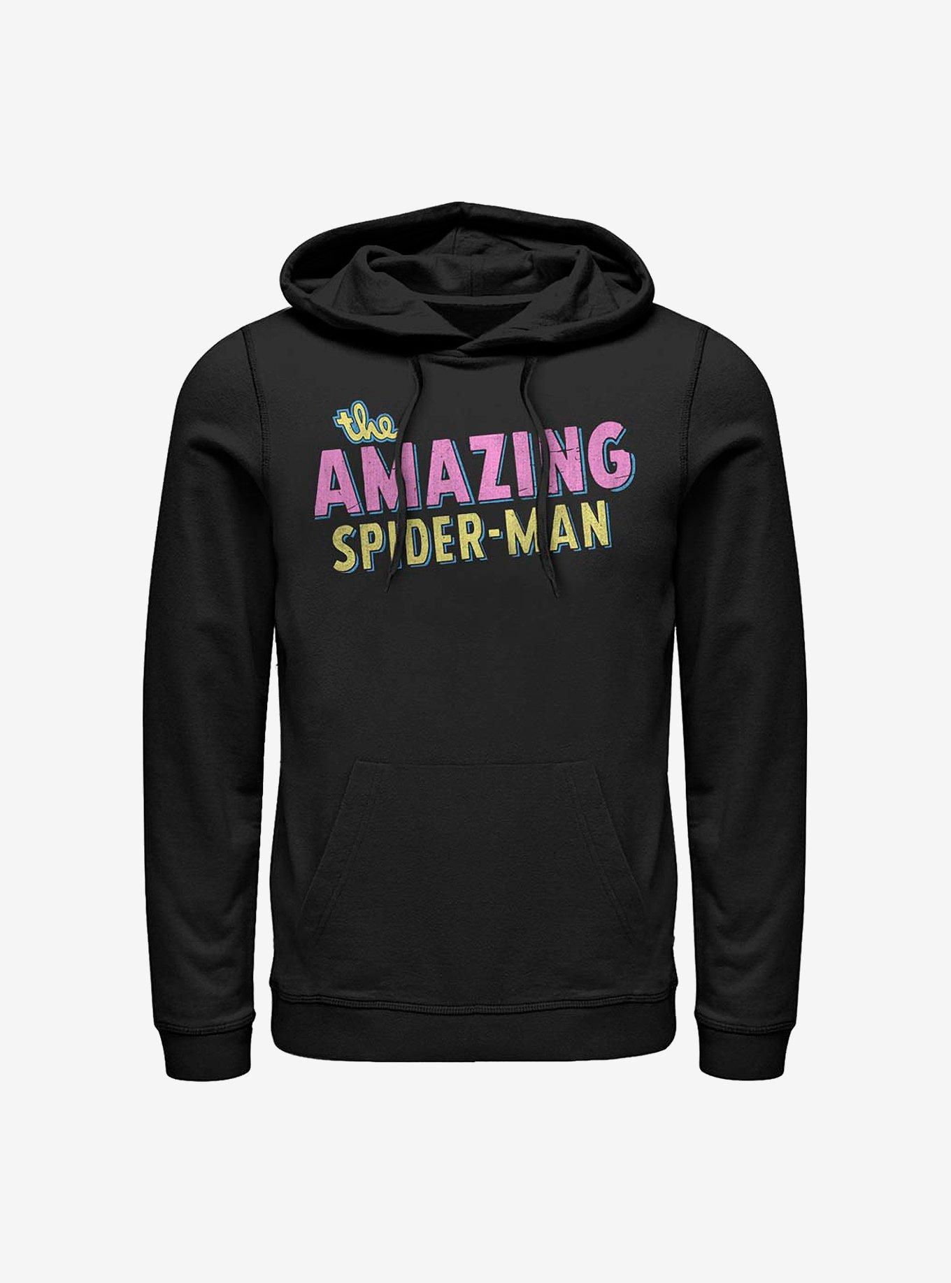 Marvel Spider-Man Amazing Retro Logo Hoodie, BLACK, hi-res