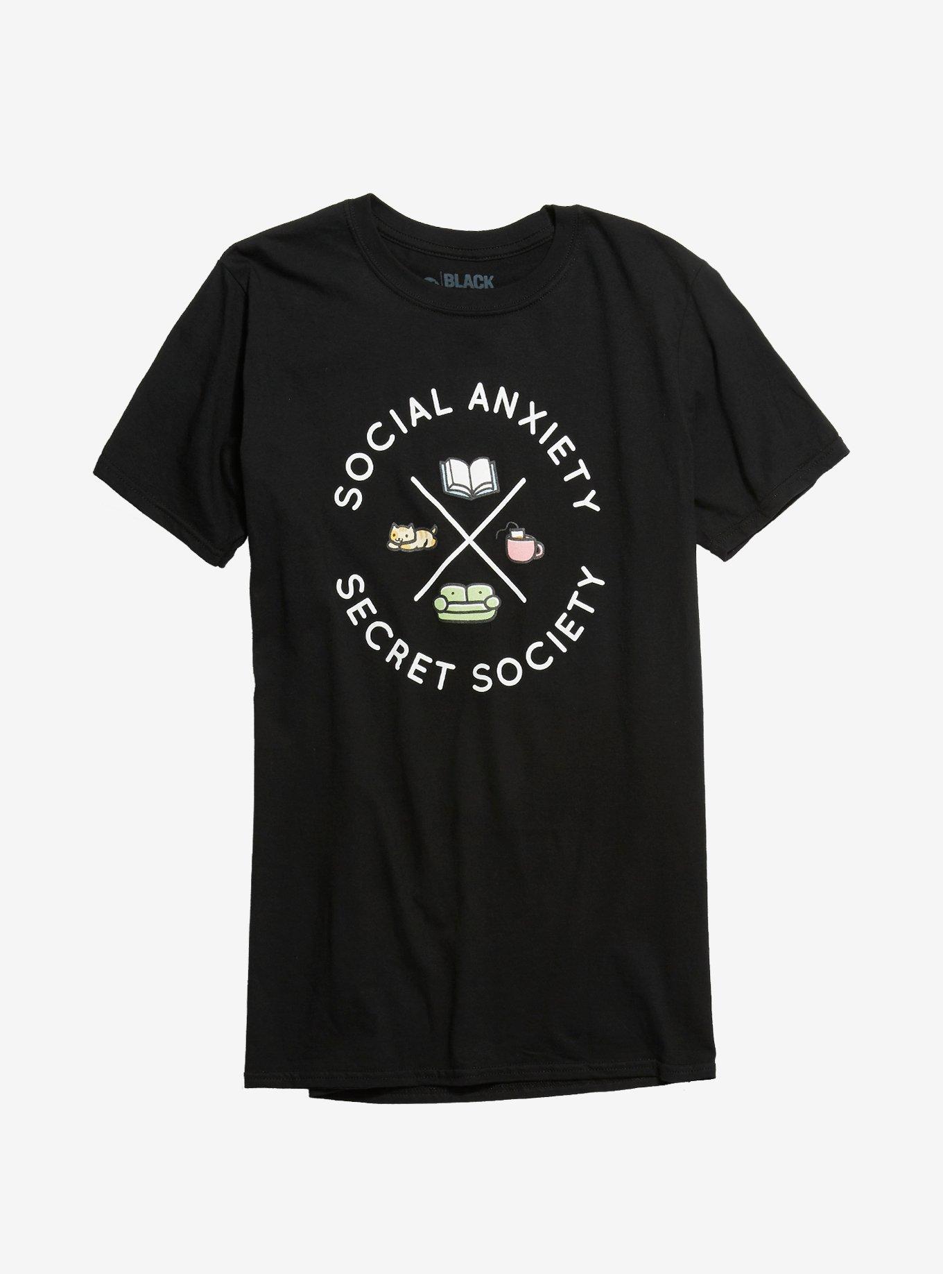 Social Anxiety Secret Society T-Shirt, BLACK, hi-res