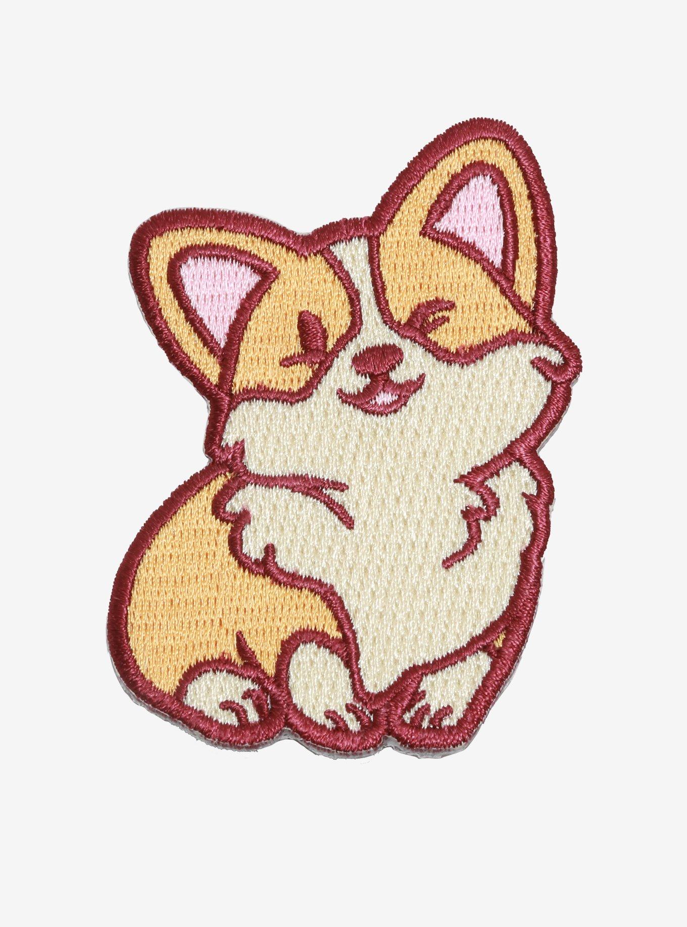 Winking Corgi Patch, , hi-res