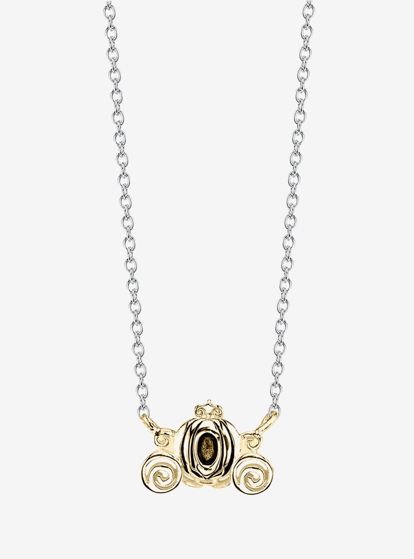 Disney Cinderella Pumpkin Coach 10K Gold Necklace, , hi-res