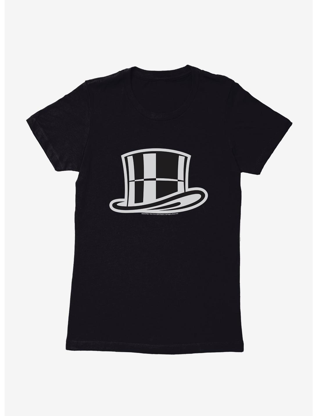 Monopoly Top Hat Graphic Womens T-Shirt, BLACK, hi-res