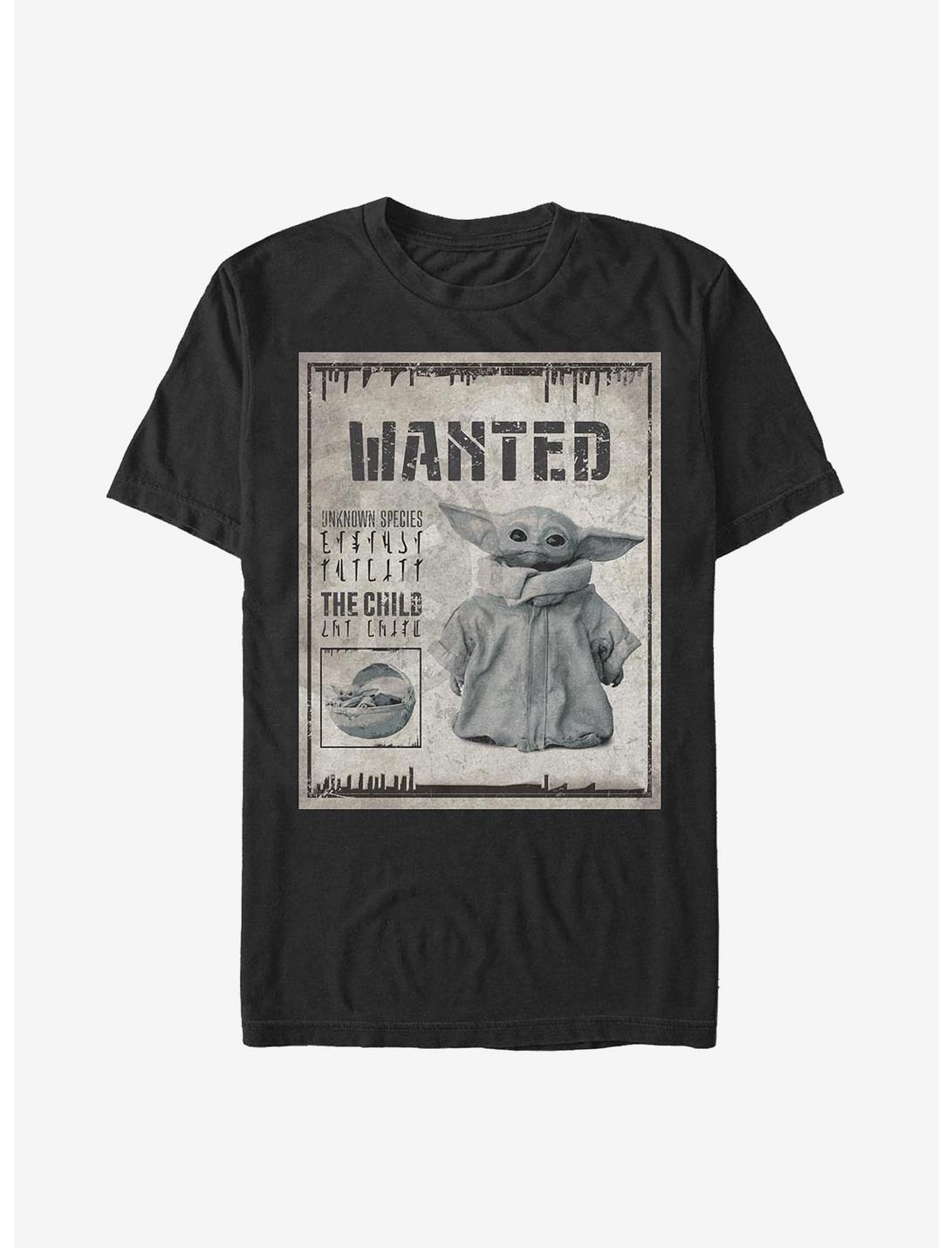 Extra Soft Star Wars The Mandalorian Wanted Child Poster T-Shirt, BLACK, hi-res