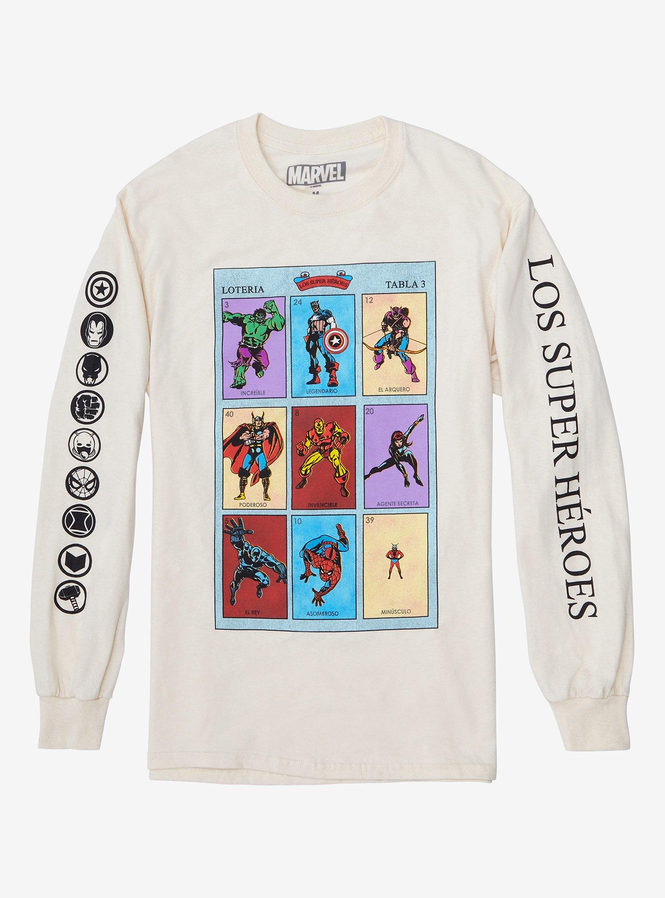 Marvel Avengers Loter&iacute;a Long Sleeve T-Shirt - BoxLunch Exclusive, , hi-res