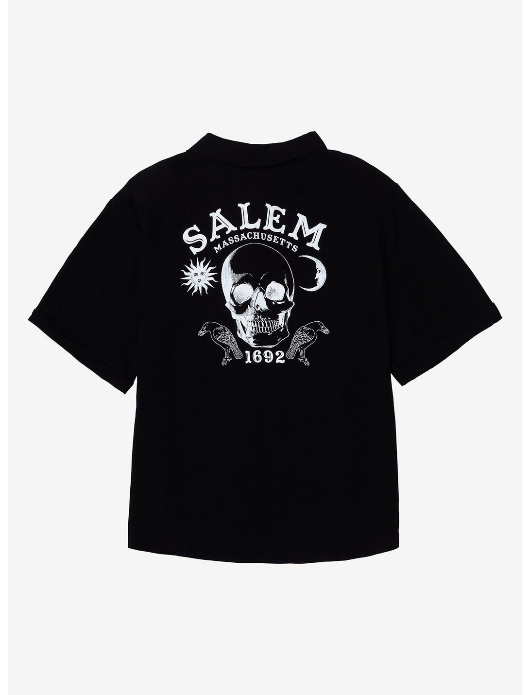Skull Salem Oversized Girls Woven Button-Up Plus Size, WHITE, hi-res