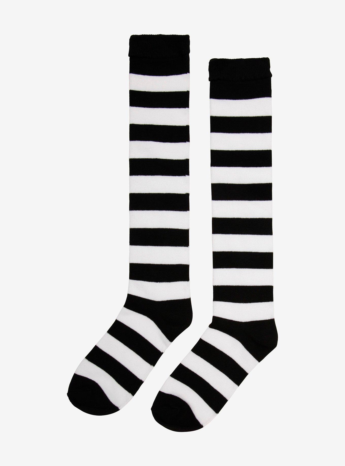 Super Stripes Knee Socks Black/White