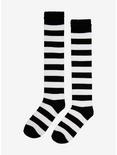 Black & White Stripe Knee-High Socks, , hi-res