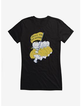 Kewpie Votes For Our Mother Banner Girls T-Shirt, BLACK, hi-res