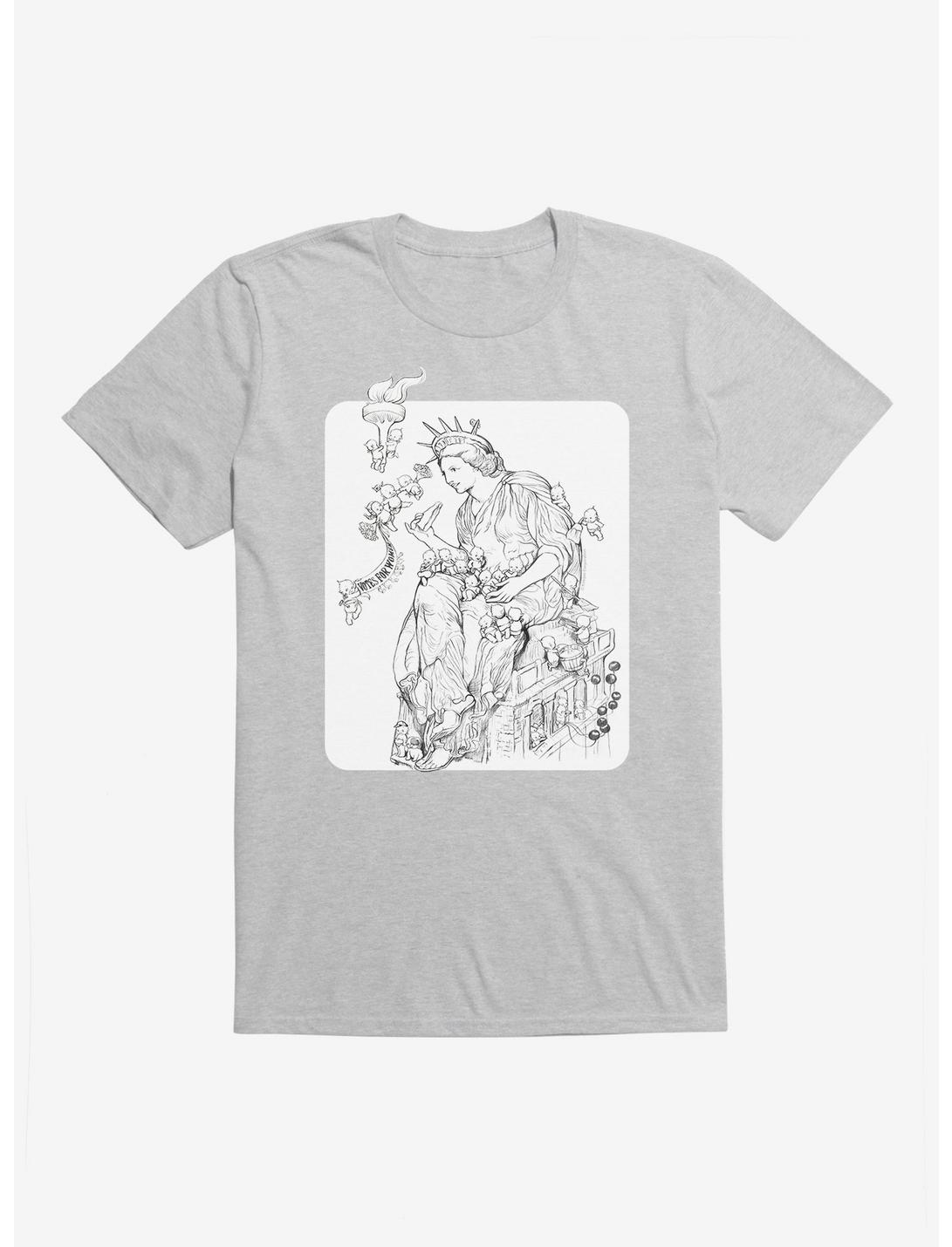 Kewpie Lady Liberty T-Shirt, HEATHER GREY, hi-res