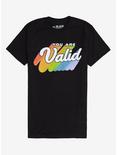 You Are Valid Rainbow T-Shirt, BLACK, hi-res