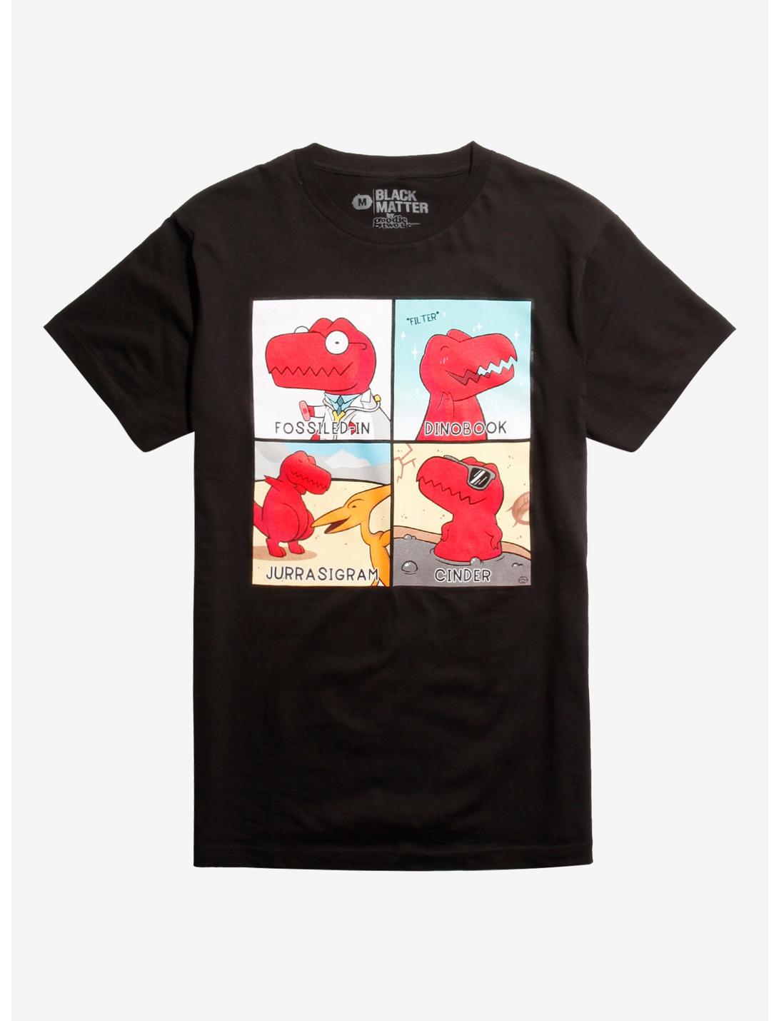 T-Rex Social Media T-Shirt, BLACK, hi-res