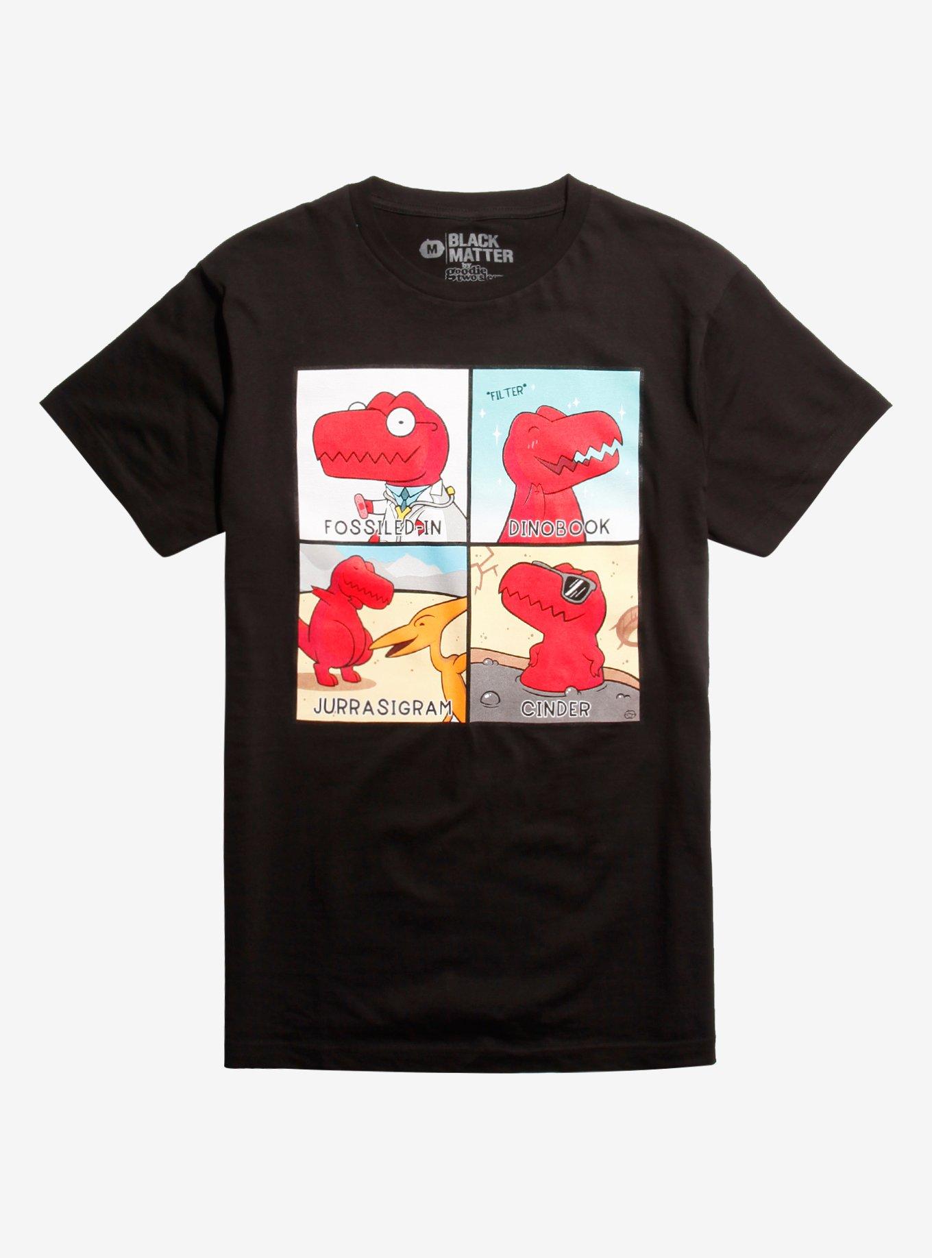 T-Rex Social Media T-Shirt, BLACK, hi-res