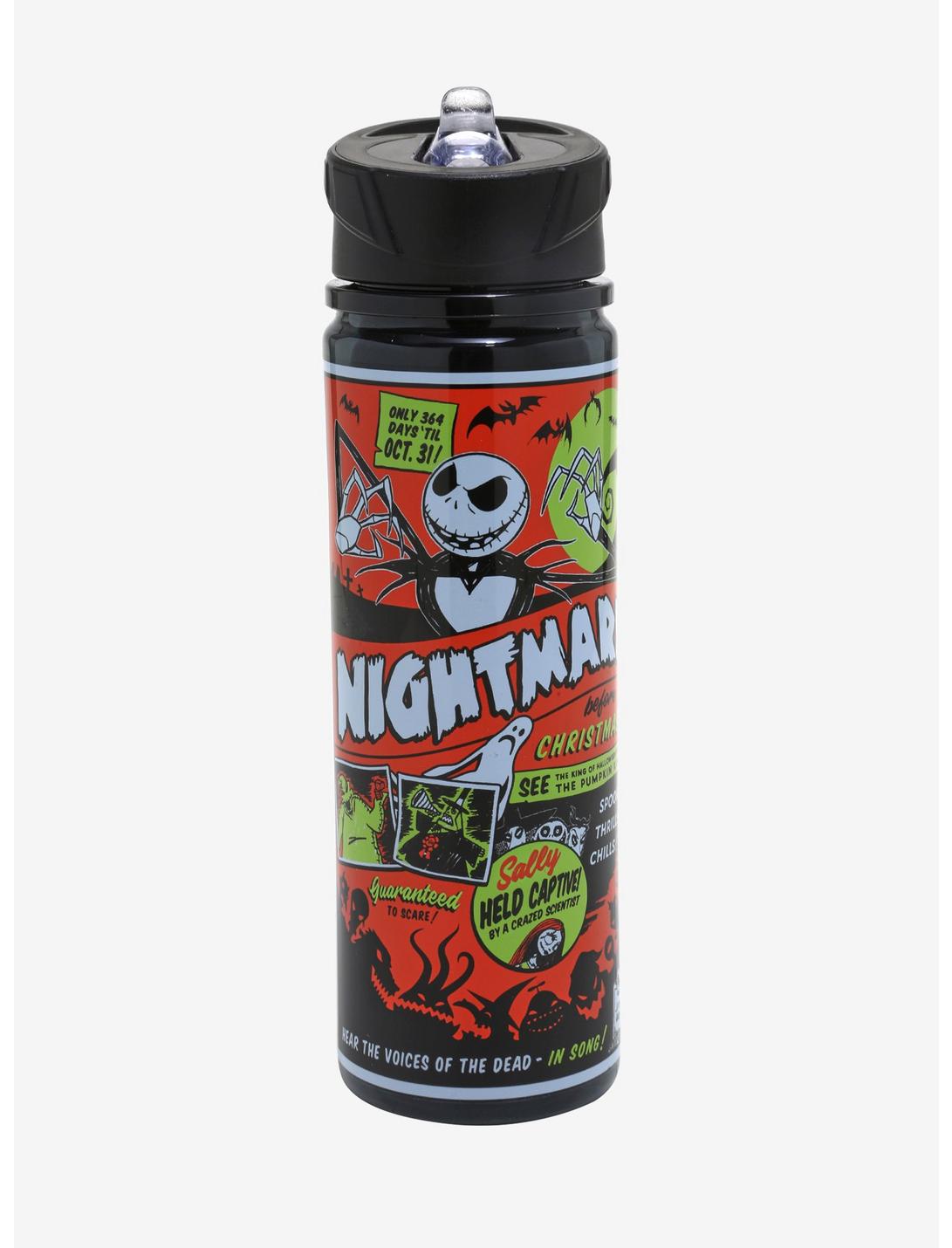 The Nightmare Before Christmas Neon Poster Water Bottle, , hi-res