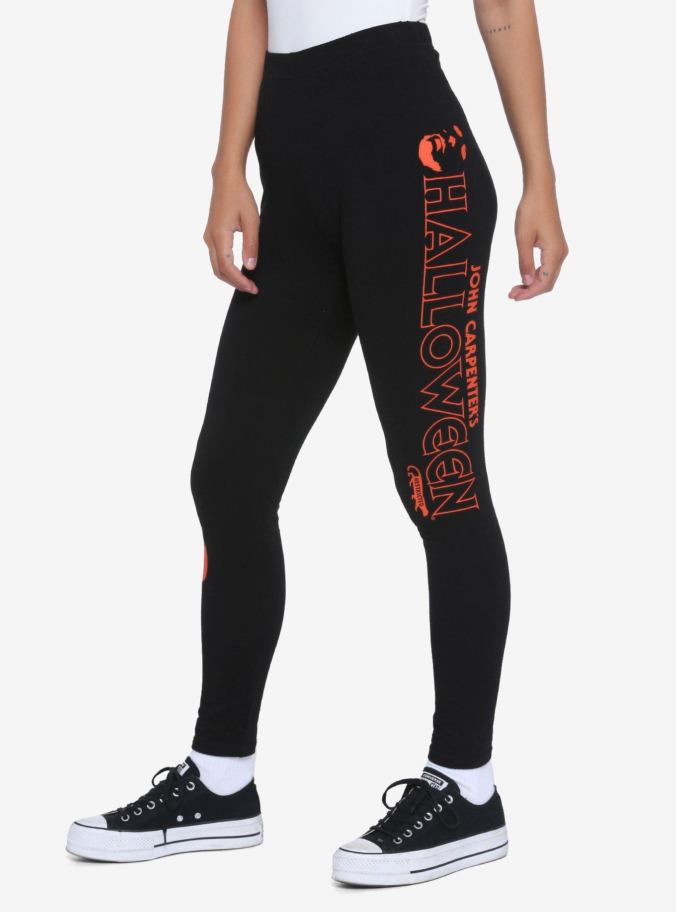 Halloween Michael Myers Pumpkins Leggings, BLACK, hi-res