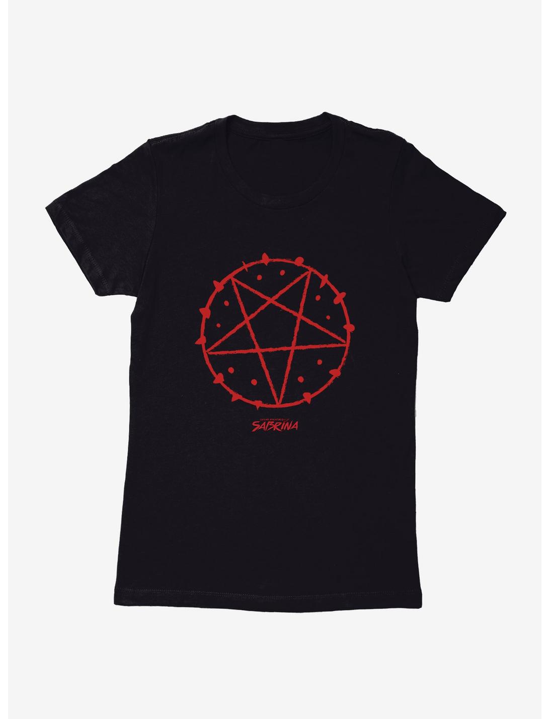 Chilling Adventures Of Sabrina Red Pentagram Womens T-Shirt, BLACK, hi-res