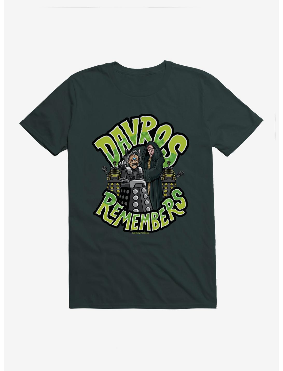Doctor Who Davros Remembers Slogan T-Shirt, FOREST GREEN, hi-res