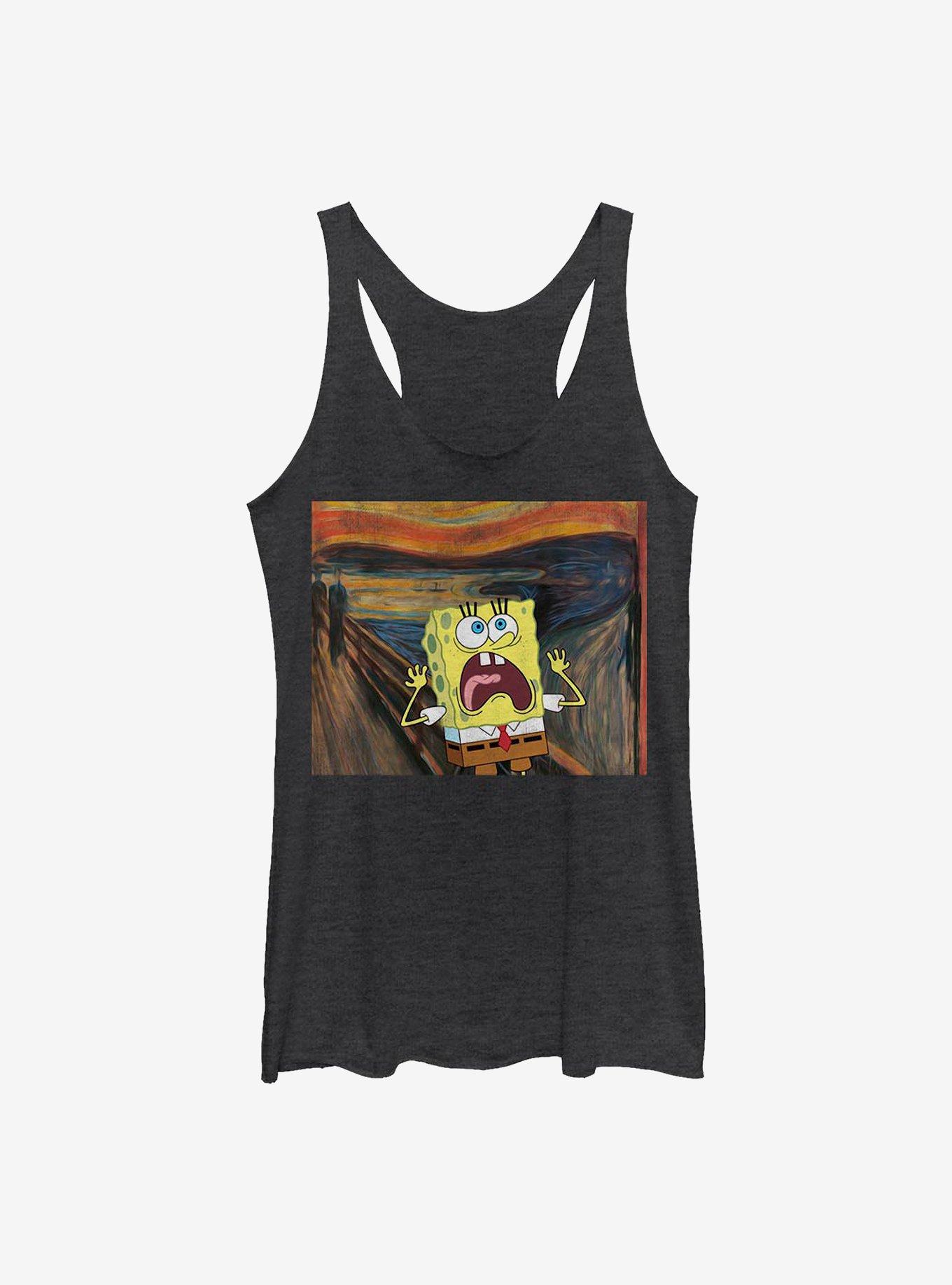 Spongebob Squarepants Spongebob Scream Girls Tank, BLK HTR, hi-res