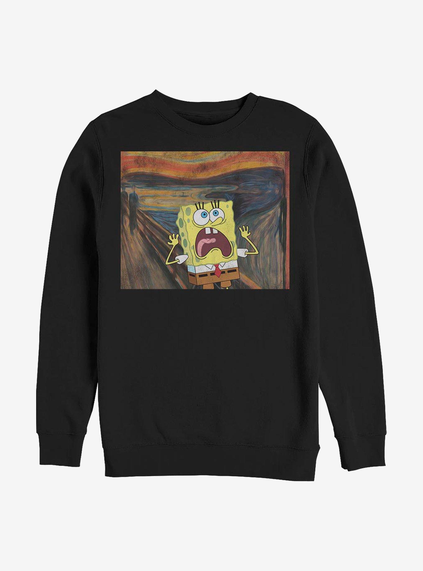 Spongebob Squarepants Spongebob Scream Crew Sweatshirt BLACK