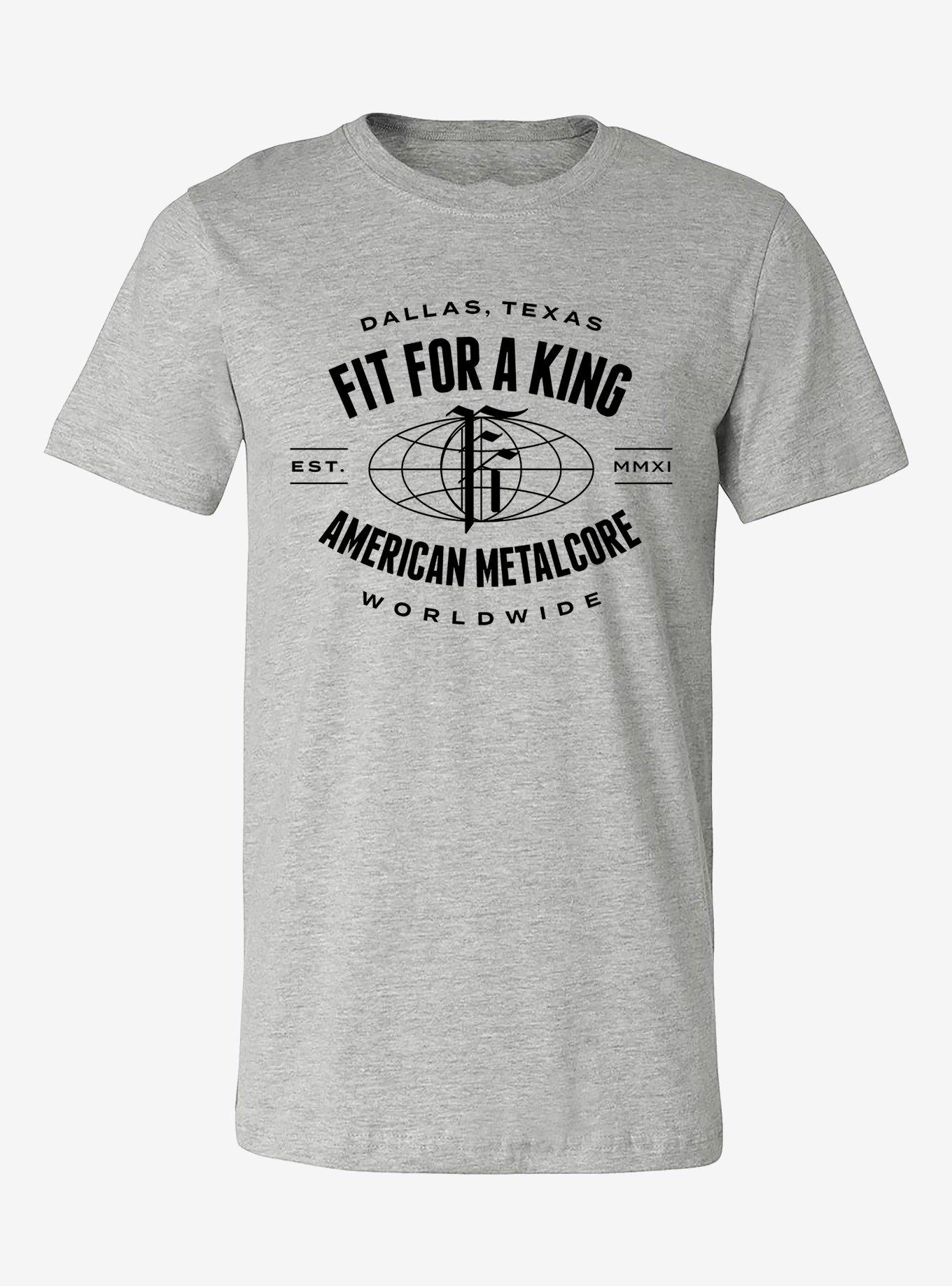 Fit For A King Globe Logo T-shirt, GREY, hi-res