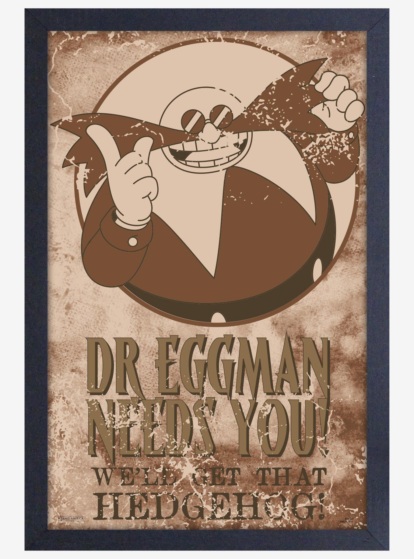 Sonic The Hedgehog Eggman Needs You Steampunk Framed Poster