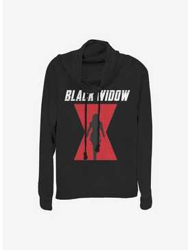 Marvel Black Widow Logo Cowlneck Long-Sleeve Girls Top, , hi-res