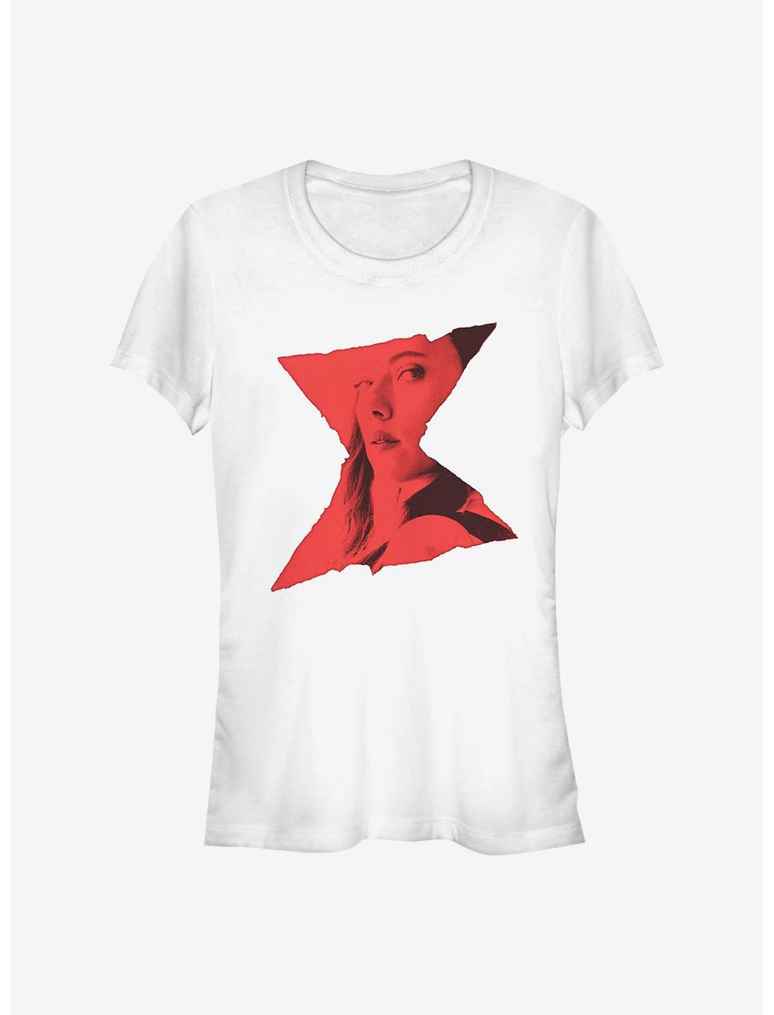 Marvel Black Widow Logo Overlay Girls T-Shirt, WHITE, hi-res