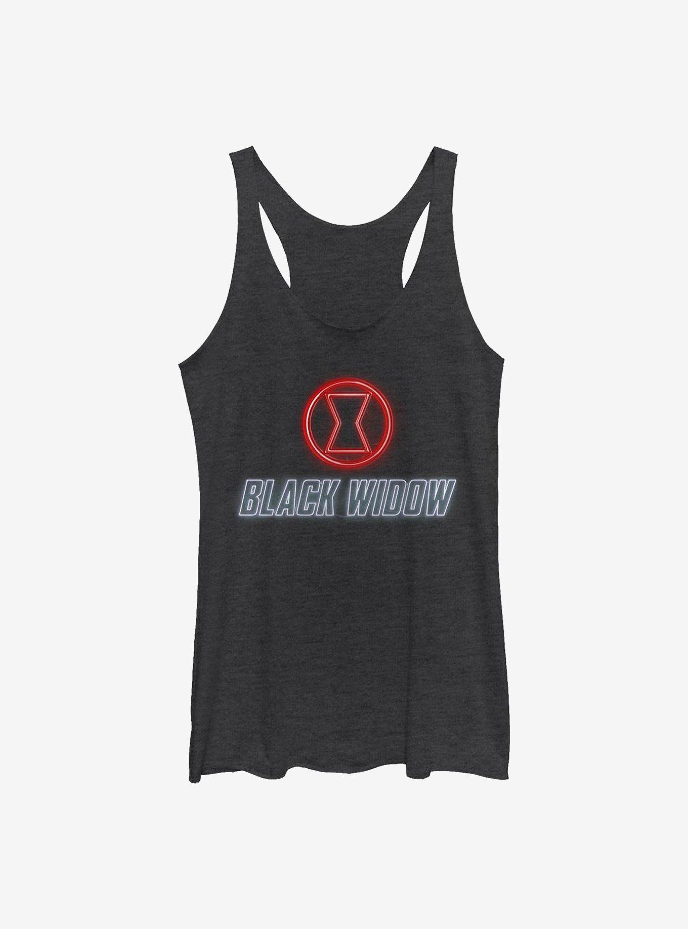 Marvel Black Widow Neon Girls Tank, BLK HTR, hi-res