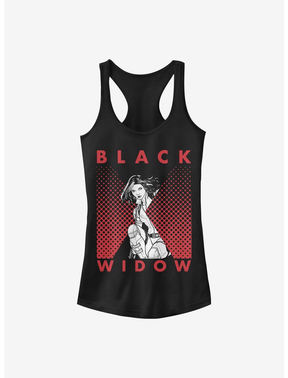 Marvel Black Widow Halftone Black Widow Girls Tank, BLACK, hi-res