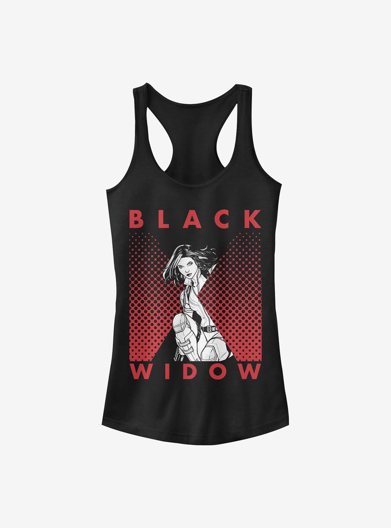 Marvel Black Widow Halftone Black Widow Girls Tank, BLACK, hi-res