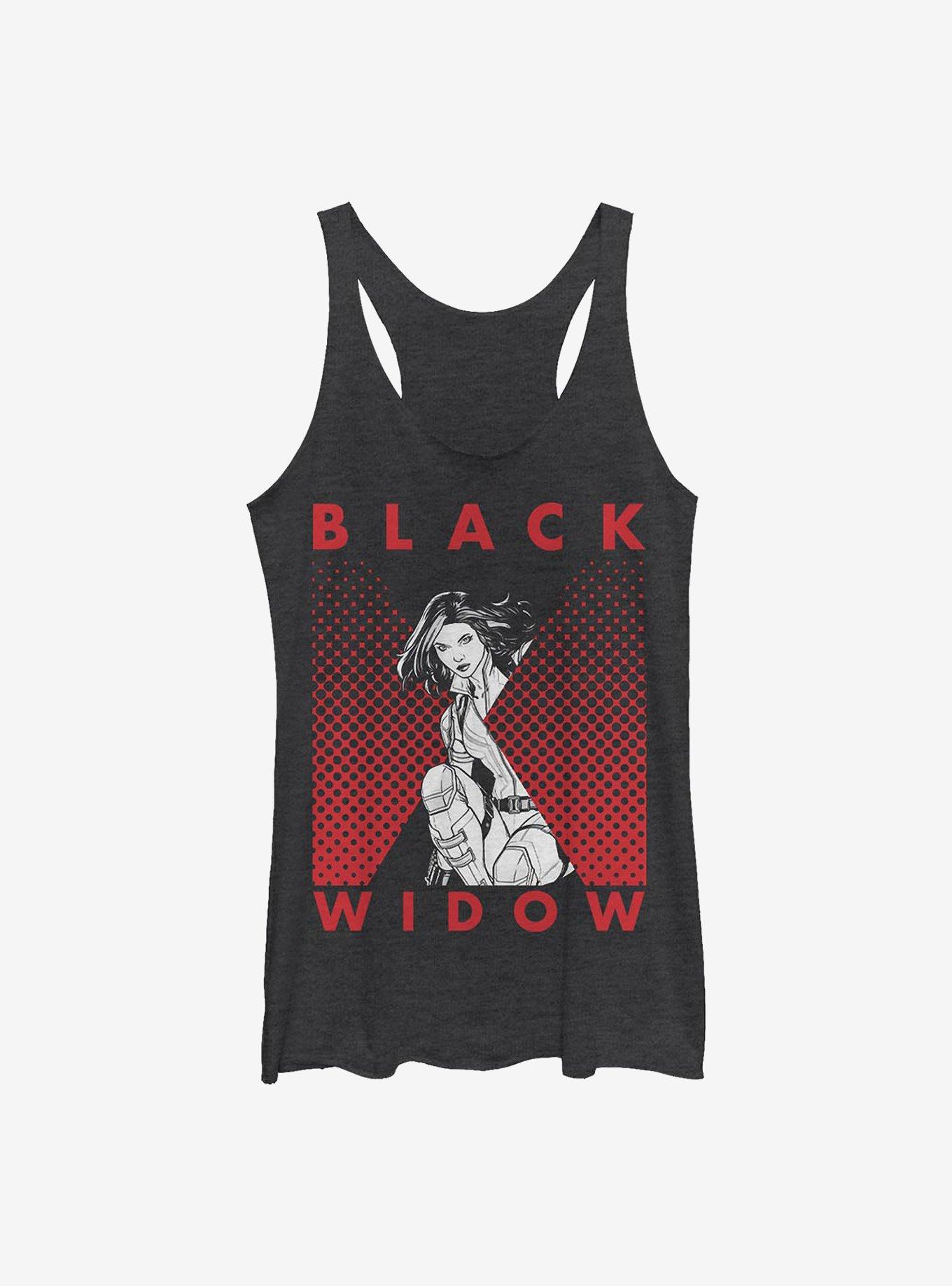 Marvel Black Widow Halftone Black Widow Girls Tank, BLK HTR, hi-res