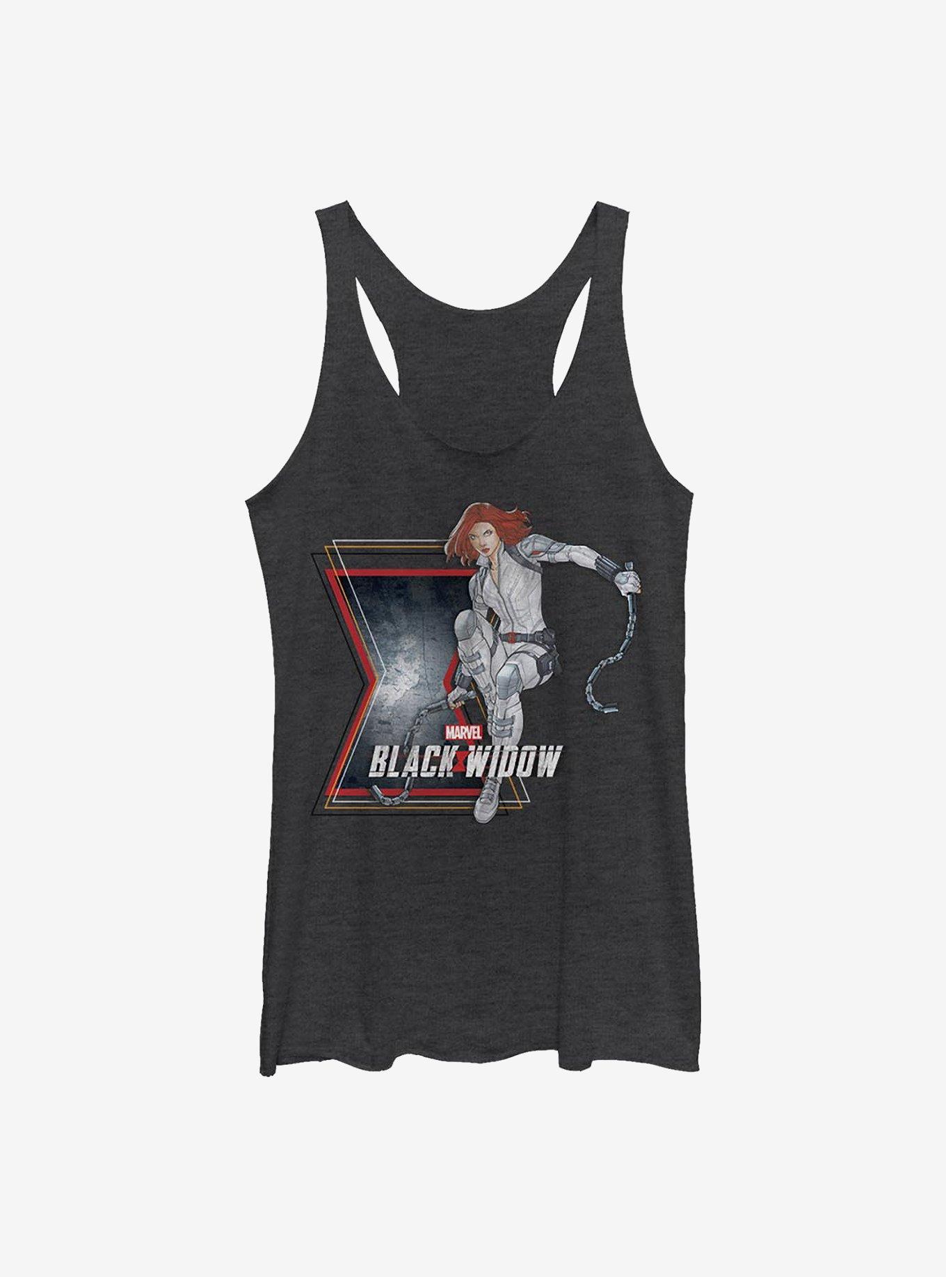 Marvel Black Widow Widow Stun Girls Tank, BLK HTR, hi-res