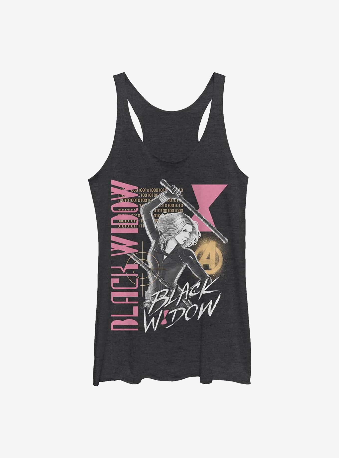 Marvel Black Widow Retro Girls Tank, BLK HTR, hi-res