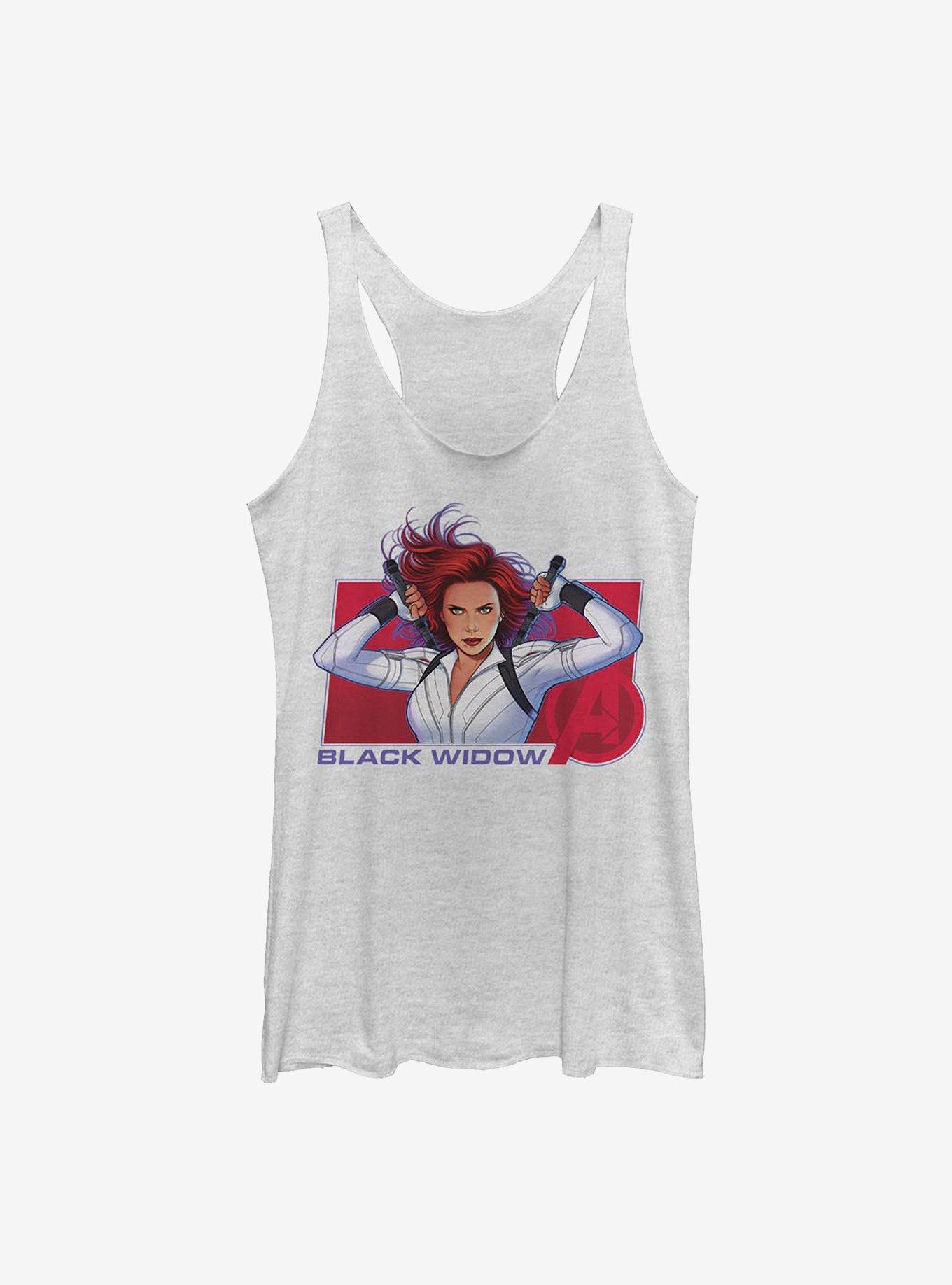 Marvel Black Widow Ready Widow Girls Tank, WHITE HTR, hi-res