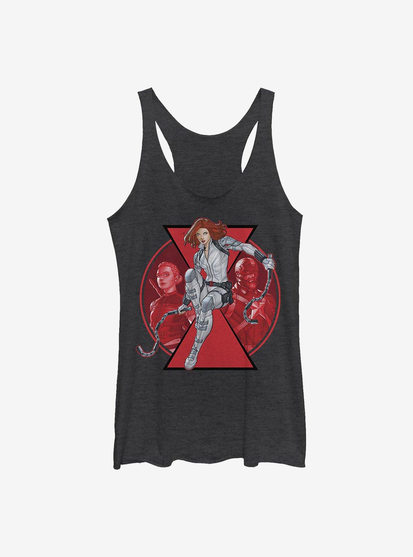 Marvel Black Widow Widow Team Girls Tank, BLK HTR, hi-res