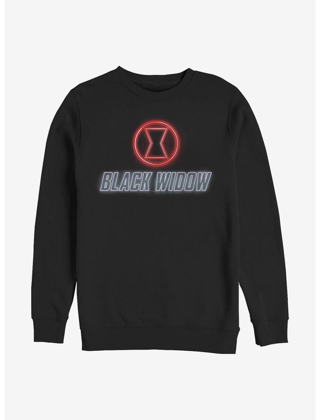 Marvel Black Widow Neon Crew Sweater, BLACK, hi-res