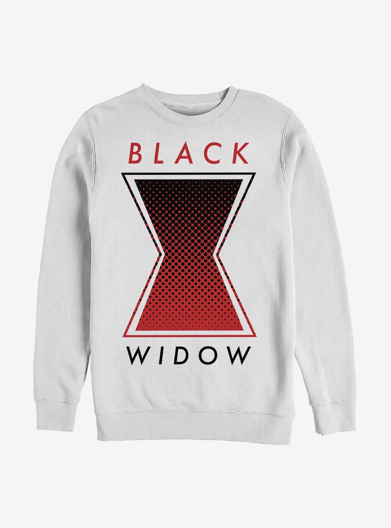 Marvel Black Widow Haftone Symbol Crew Sweater, WHITE, hi-res