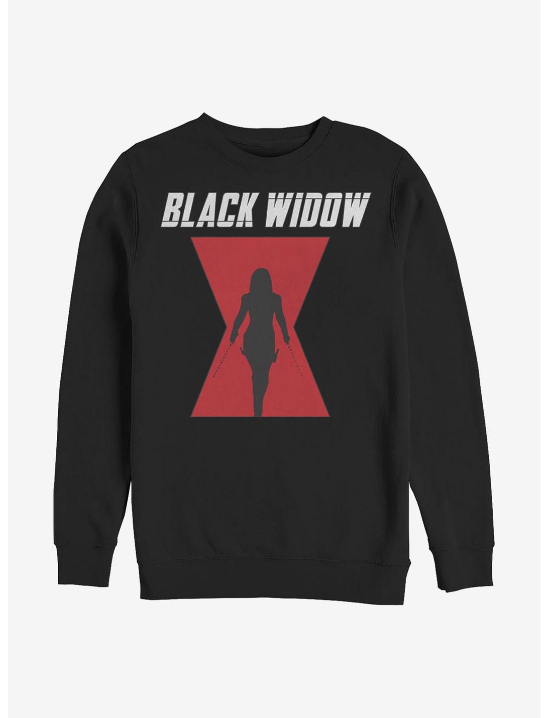 Marvel Black Widow Logo Crew Sweater, BLACK, hi-res