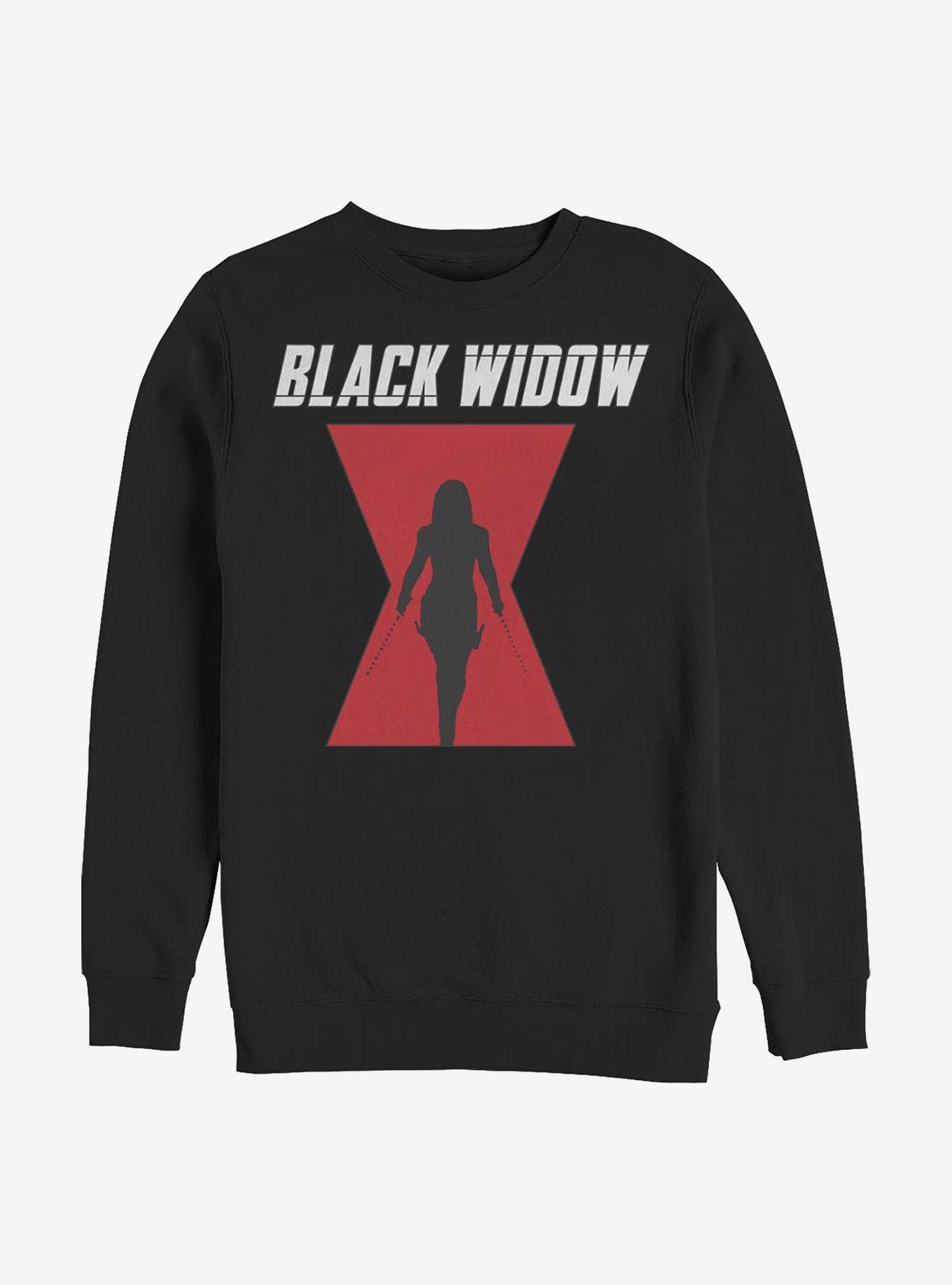 Marvel Black Widow Logo Crew Sweater, BLACK, hi-res