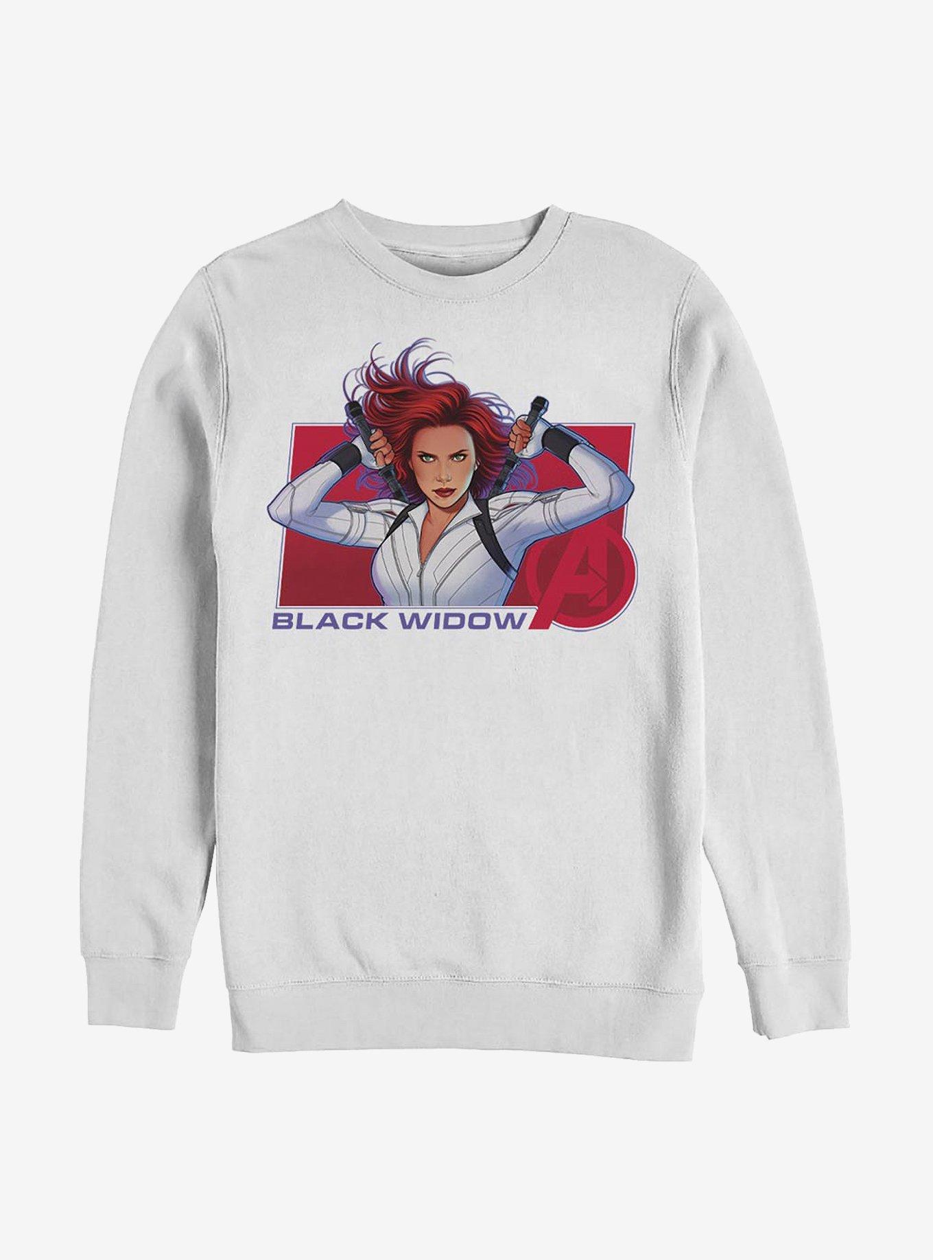 Marvel Black Widow Ready Widow Crew Sweatshirt, WHITE, hi-res