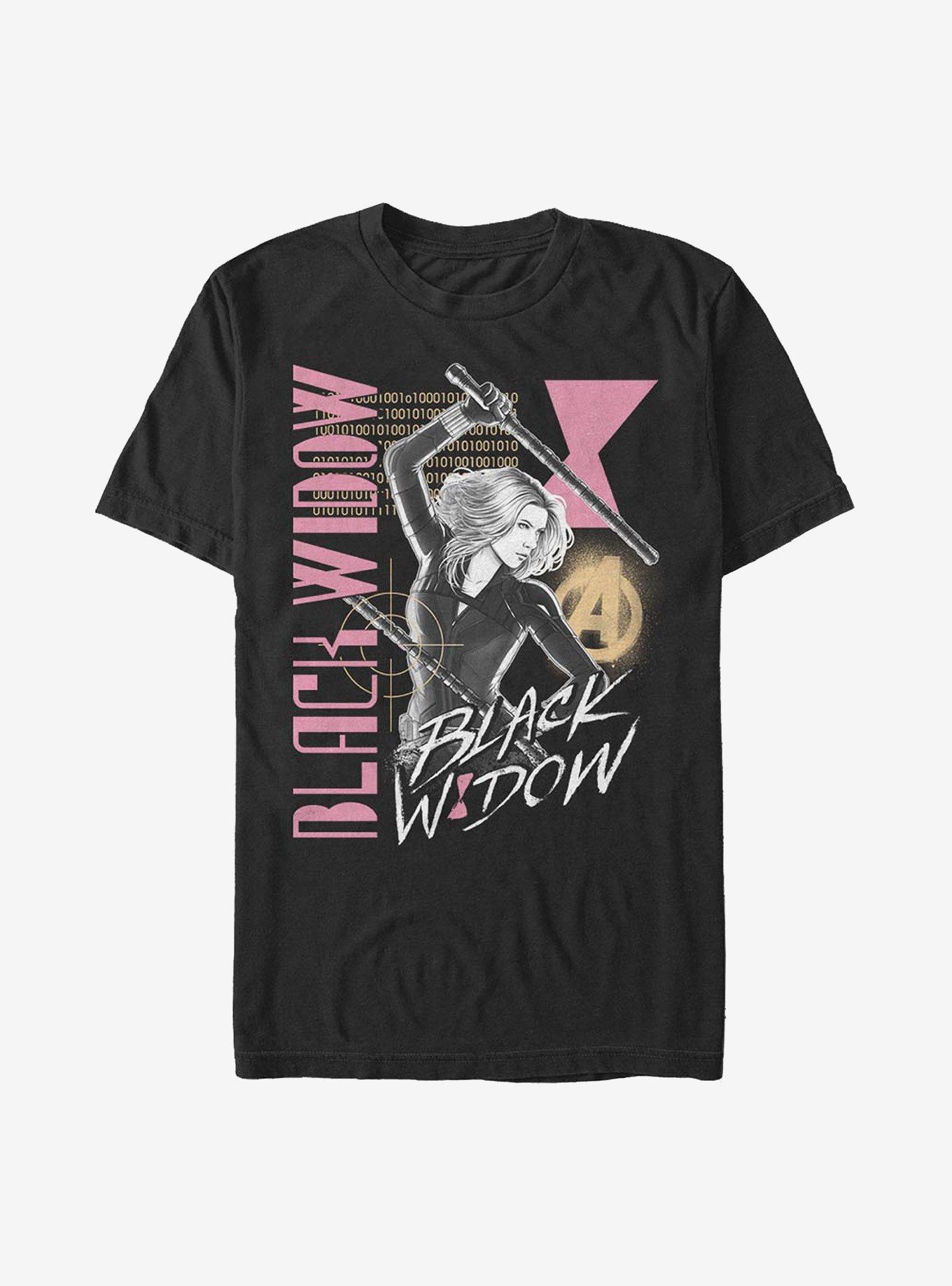 Marvel Black Widow T-Shirt Widow Retro T-Shirt, BLACK, hi-res