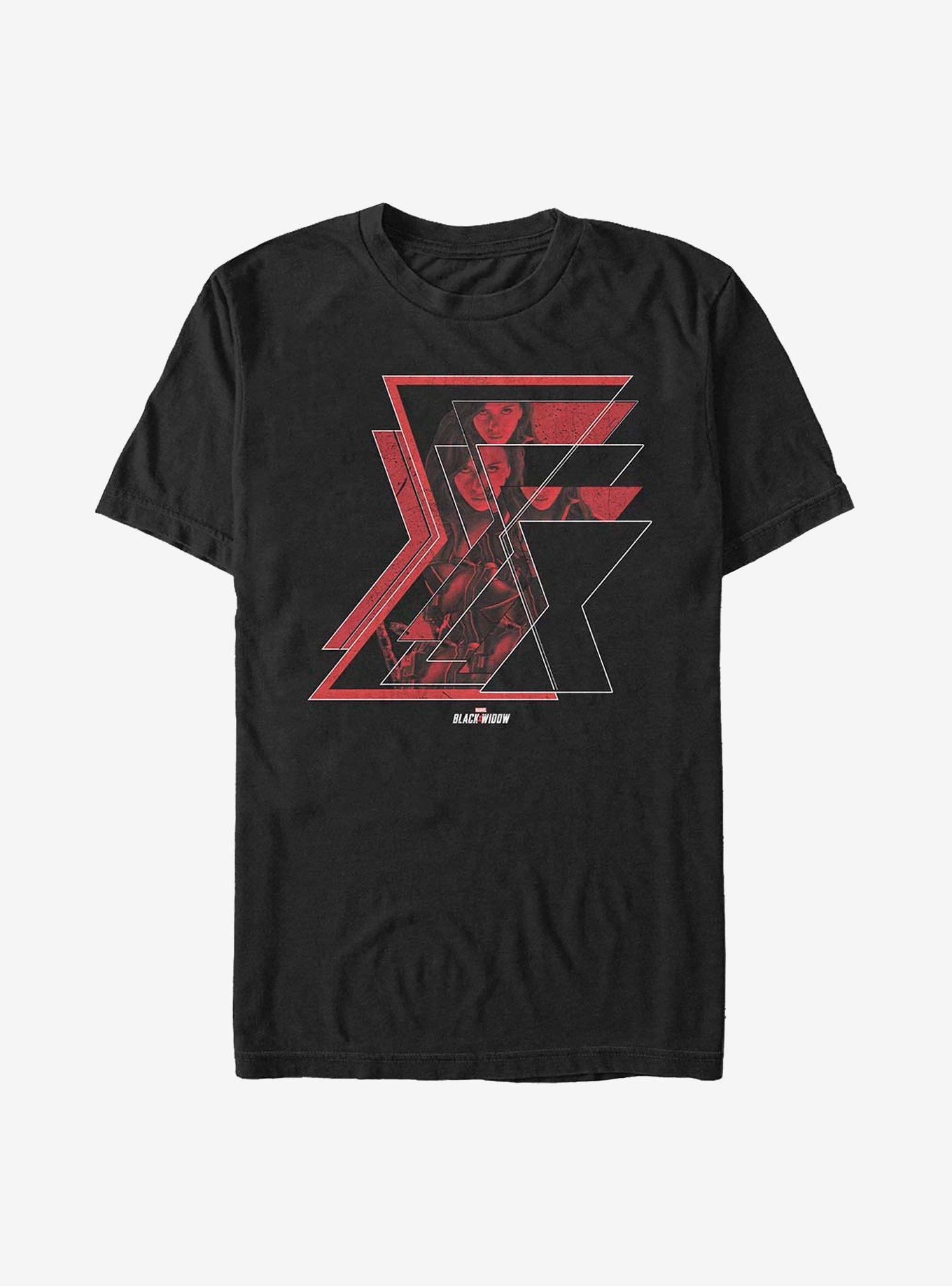 Marvel Black Widow Multiple Logos T-Shirt, BLACK, hi-res