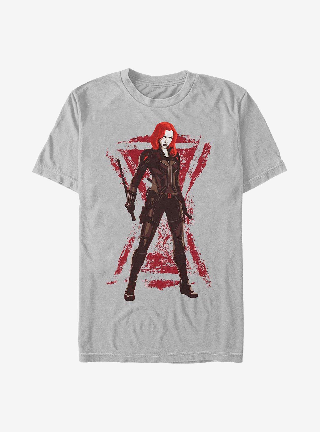 Marvel Womens Black Widow Classic Retro Comic Stance T-Shirt