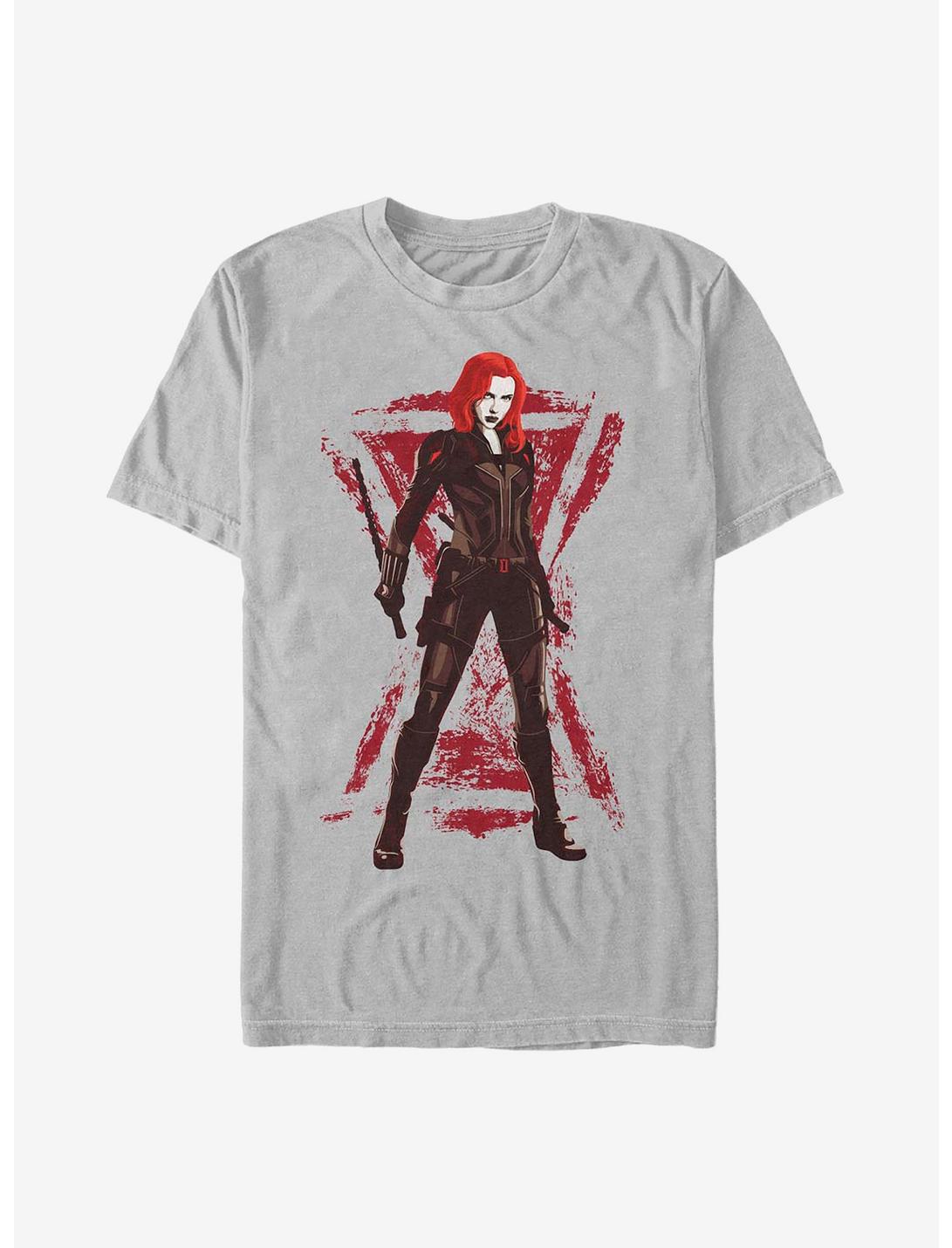 Marvel Black Widow Stance T-Shirt, SILVER, hi-res