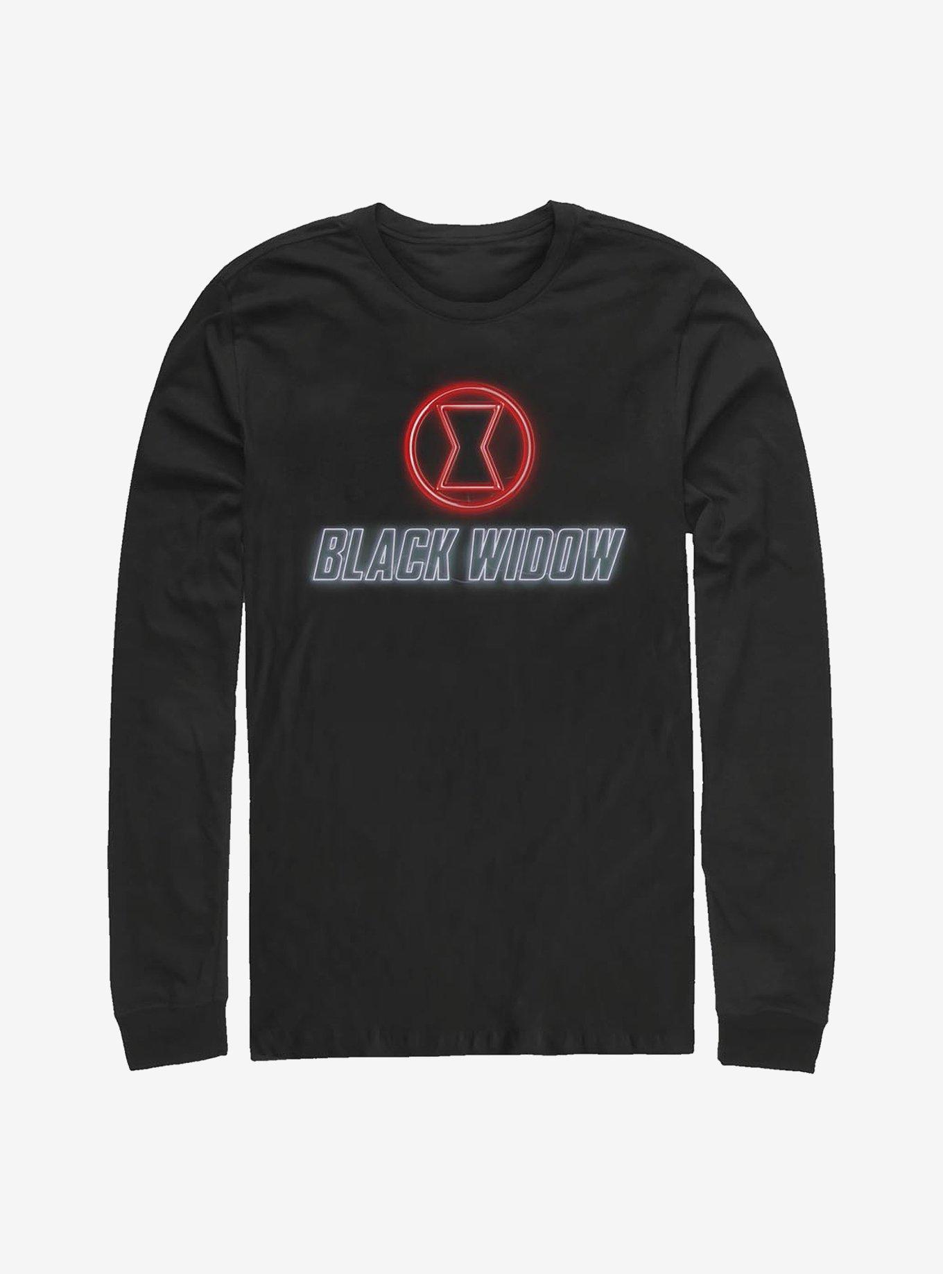 Marvel Black Widow Neon Icon Long-Sleeve T-Shirt, BLACK, hi-res