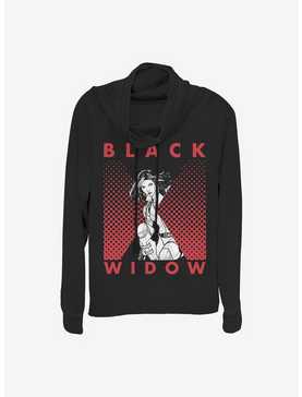 Marvel Black Widow Tonal Icon Cowl Neck Long-Sleeve Womens Top, , hi-res
