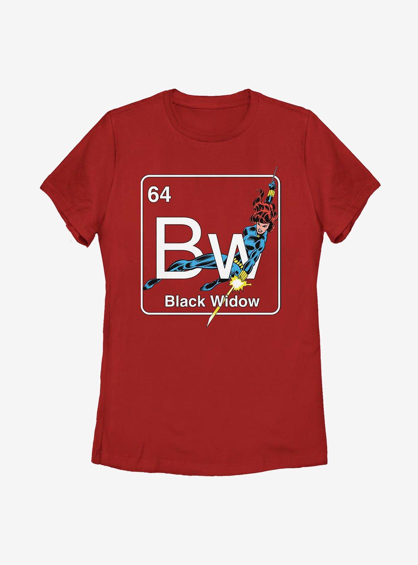 Marvel Black Widow Periodic Element Womens T-Shirt, RED, hi-res