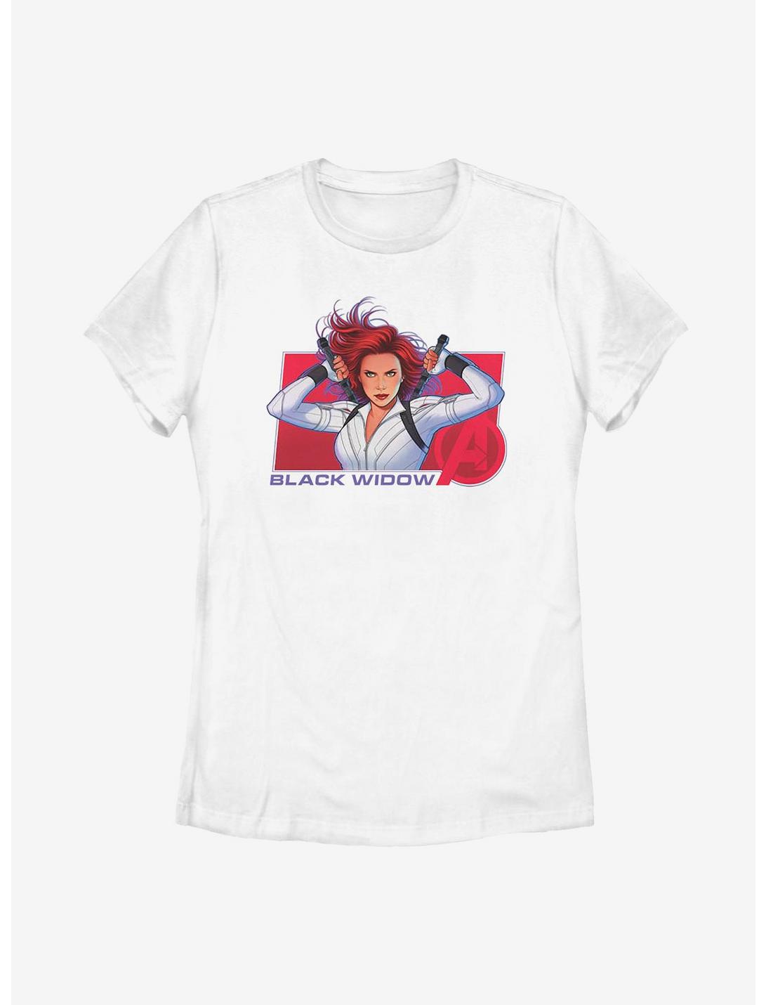 Marvel Black Widow Ready For Action Womens T-Shirt, WHITE, hi-res