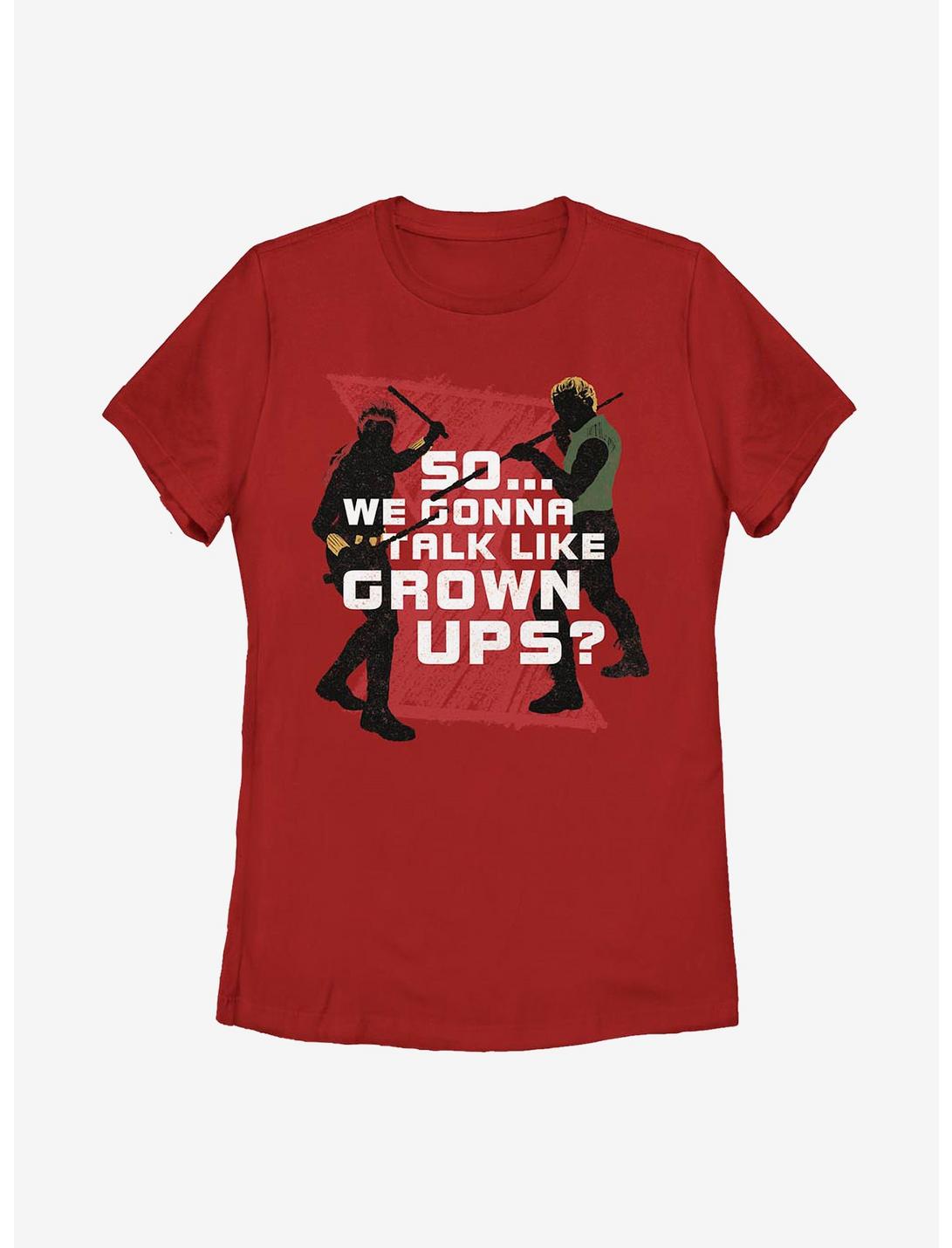 Marvel Black Widow Talk Like Grown Ups Womens T-Shirt, RED, hi-res